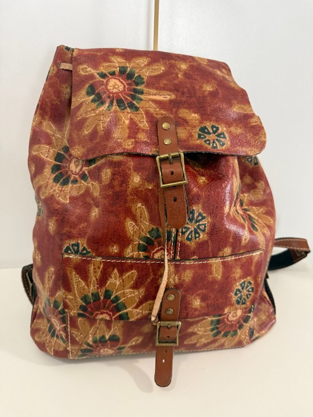 Patricia Nash Floral Leather Backpack